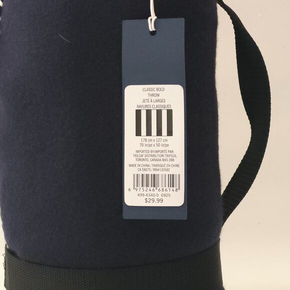 Hudson’s Bay Stripes Fleece Throw Blanket Multi-Coloured BNIP 💚❤️💛💙 - Picture 6 of 6